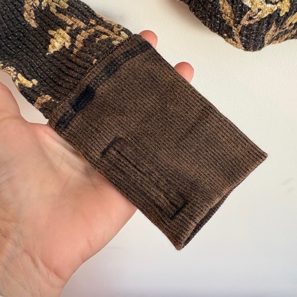 Free People Pretty Little Thermal long sheen floral top XS new nwt casual - Picture 9 of 9